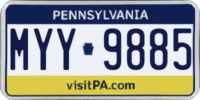 PA license plate MYY9885