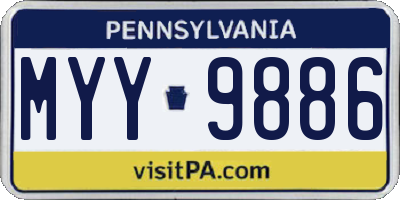 PA license plate MYY9886