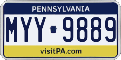 PA license plate MYY9889