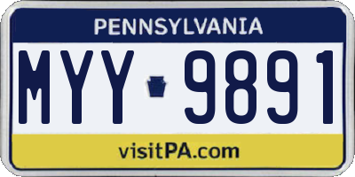 PA license plate MYY9891