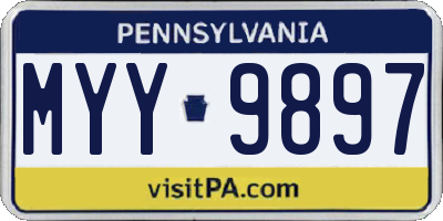 PA license plate MYY9897