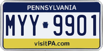 PA license plate MYY9901