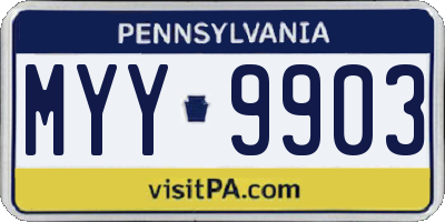 PA license plate MYY9903