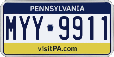 PA license plate MYY9911