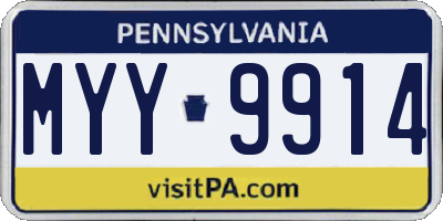 PA license plate MYY9914