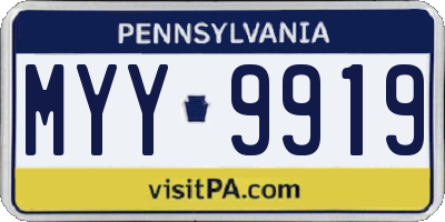 PA license plate MYY9919