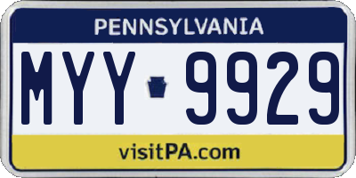 PA license plate MYY9929