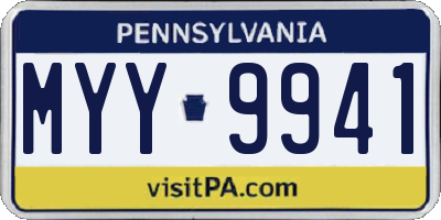 PA license plate MYY9941
