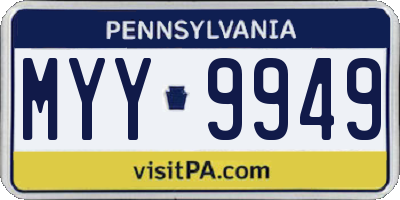 PA license plate MYY9949