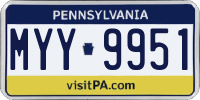 PA license plate MYY9951