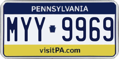 PA license plate MYY9969