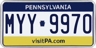 PA license plate MYY9970