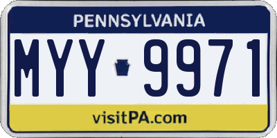 PA license plate MYY9971