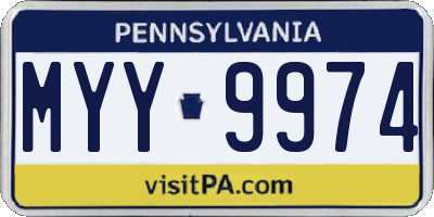 PA license plate MYY9974