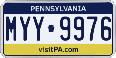 PA license plate MYY9976