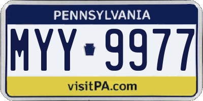 PA license plate MYY9977