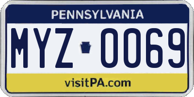 PA license plate MYZ0069
