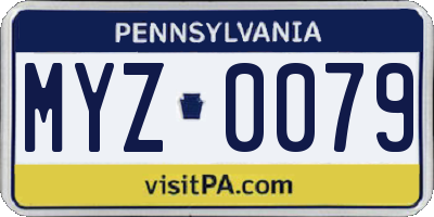 PA license plate MYZ0079