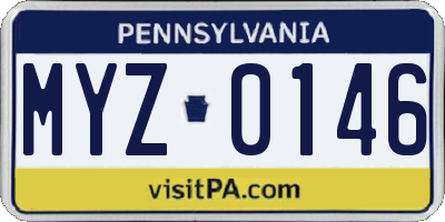 PA license plate MYZ0146