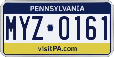 PA license plate MYZ0161