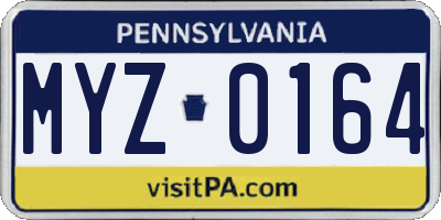 PA license plate MYZ0164