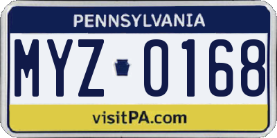 PA license plate MYZ0168