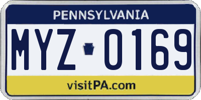 PA license plate MYZ0169