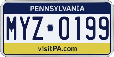 PA license plate MYZ0199