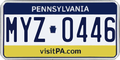 PA license plate MYZ0446