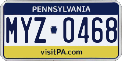 PA license plate MYZ0468