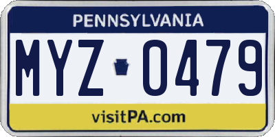 PA license plate MYZ0479