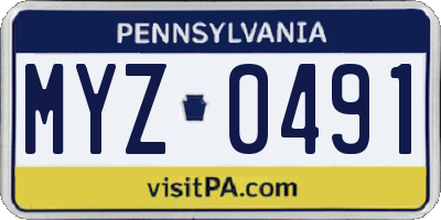 PA license plate MYZ0491