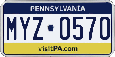 PA license plate MYZ0570