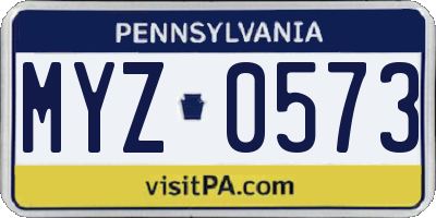 PA license plate MYZ0573