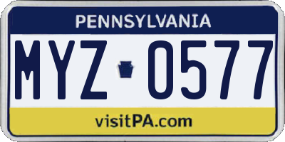 PA license plate MYZ0577