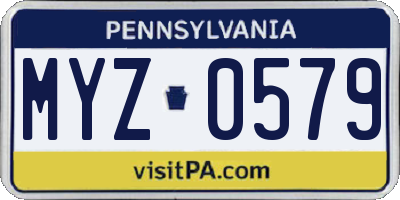 PA license plate MYZ0579