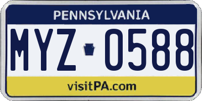 PA license plate MYZ0588