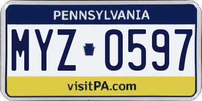 PA license plate MYZ0597