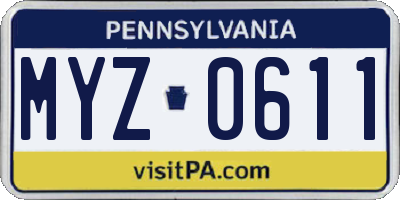 PA license plate MYZ0611