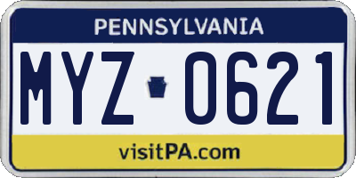 PA license plate MYZ0621