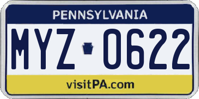 PA license plate MYZ0622