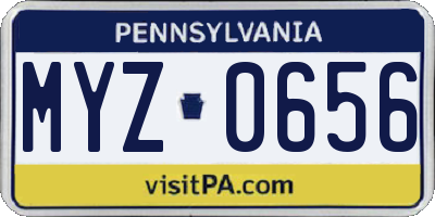 PA license plate MYZ0656