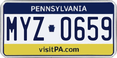 PA license plate MYZ0659