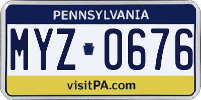 PA license plate MYZ0676