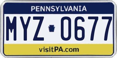 PA license plate MYZ0677