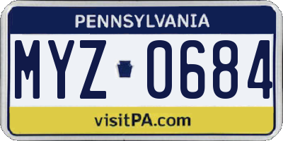 PA license plate MYZ0684