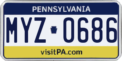 PA license plate MYZ0686