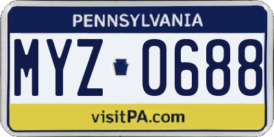 PA license plate MYZ0688