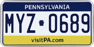 PA license plate MYZ0689