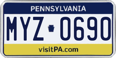PA license plate MYZ0690